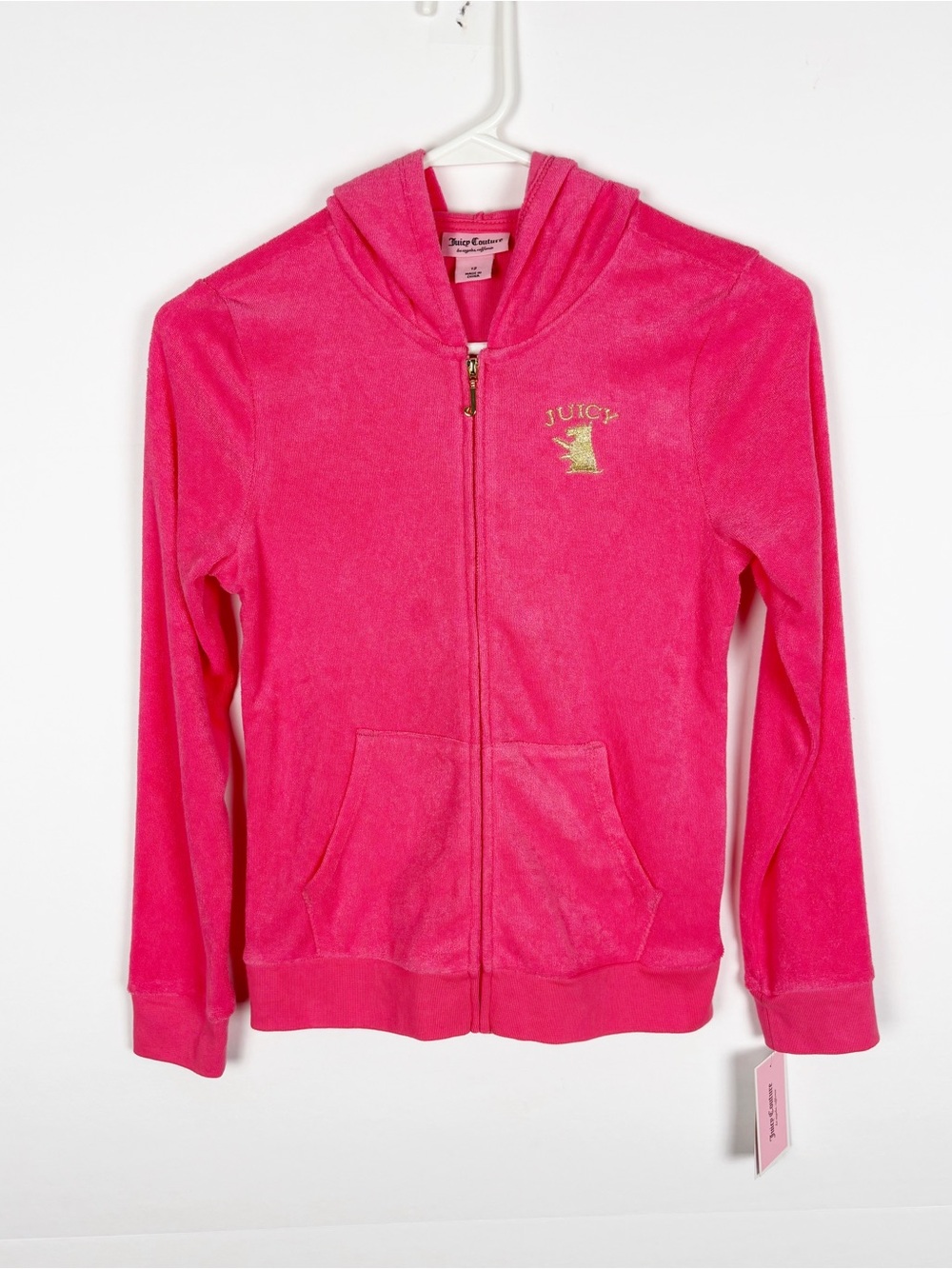 Juicy Couture Zip Up Velour Jacket Girls Size 12 Pink